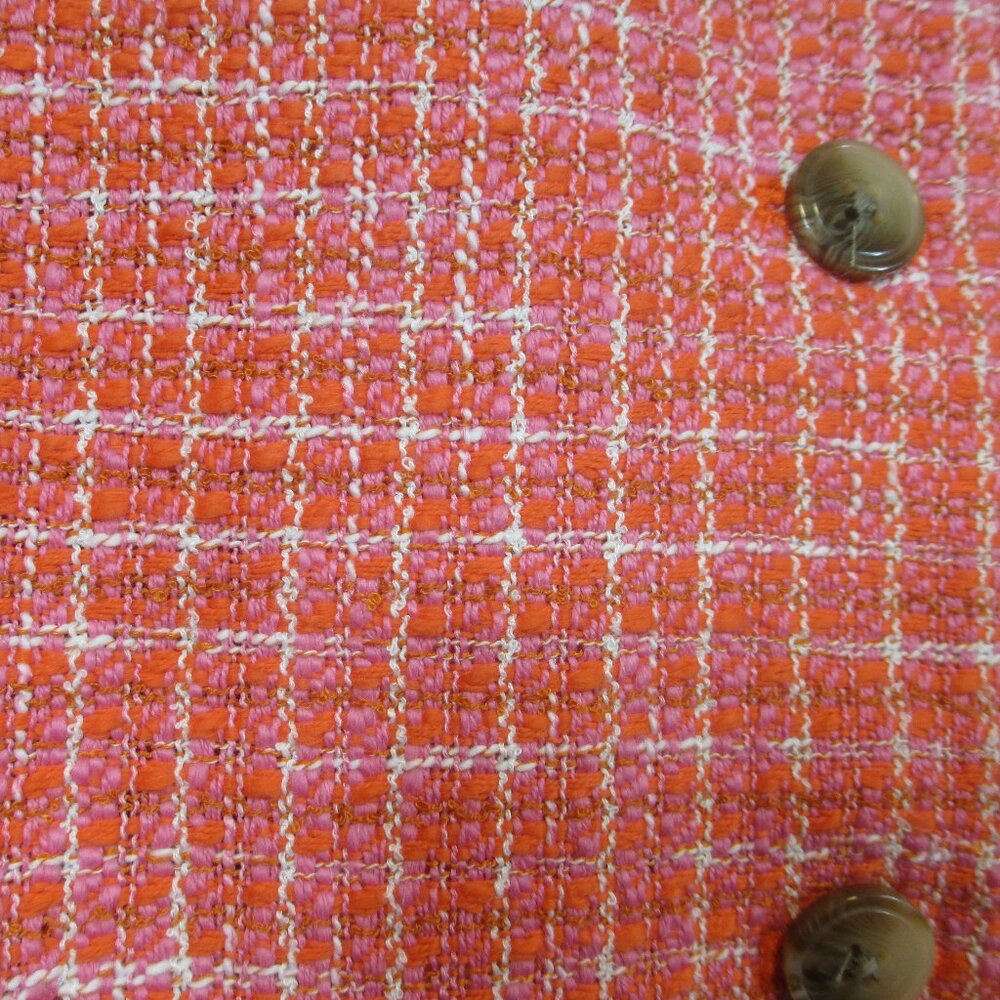 NWT J Jill Womens Blazer Size LP Dahlia Tweed Clementine Fringe Pockets Jacket - Picture 4 of 10